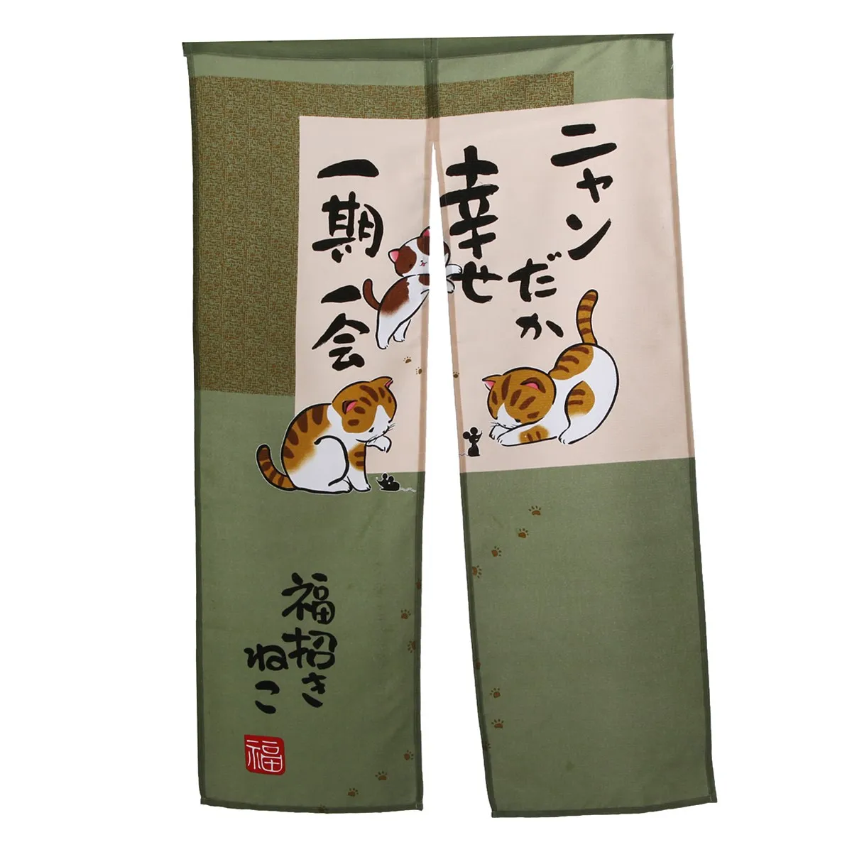 

150cm x 85cm Japanese Doorway Curtain Playing Fun Kitten Cloth Polyester Fiber Home Bathroom Kitchen Decor Home Textile