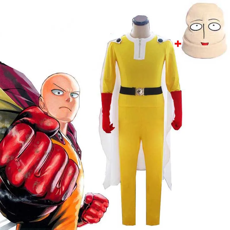 Аниме One Punch Man костюмы косплей супергероя Сайтама Косплей Хэллоуин Вечеринка