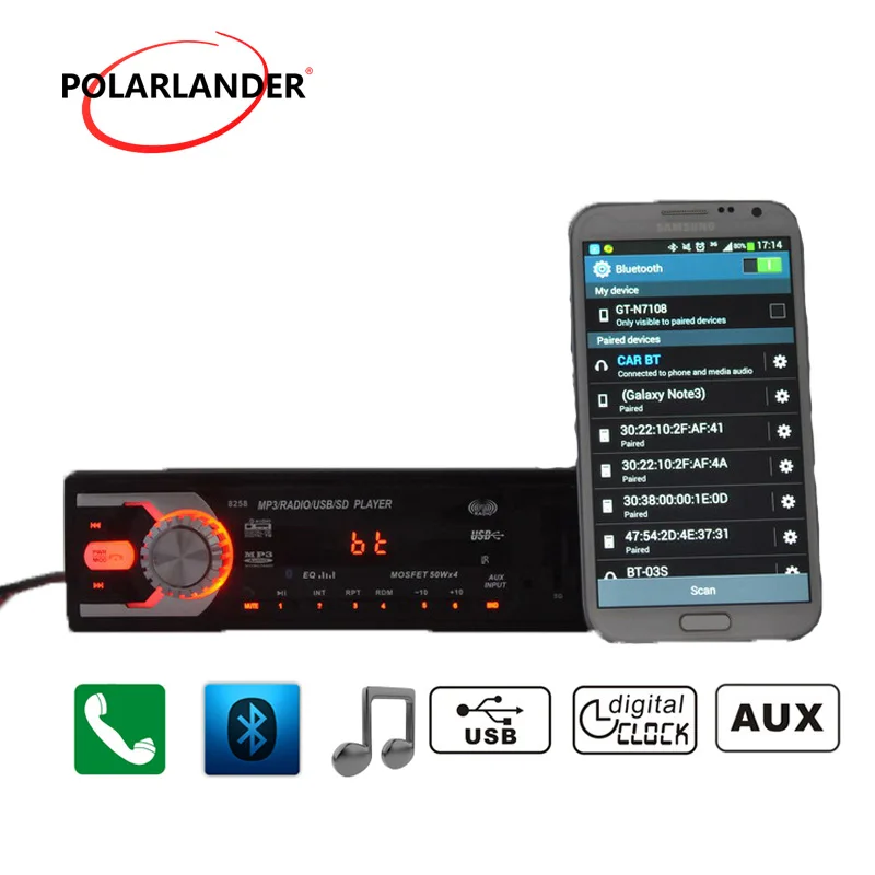 Авторадио радио Кассетный проигрыватель 1 din 12 V Радио стерео аудио WMA/MP3/WAV bluetooth hands