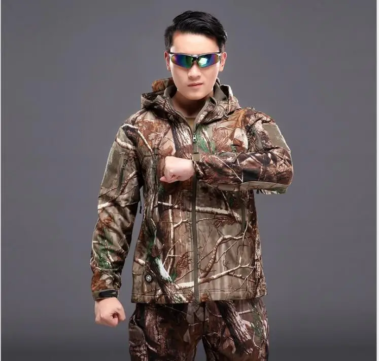 Открытый Спорт Softshell куртки брюки для девочек для мужчин пеший Туризм Охота Одежда Камуфляж Военная Униформа Тактический Кемпинг - Цвет: Army Green