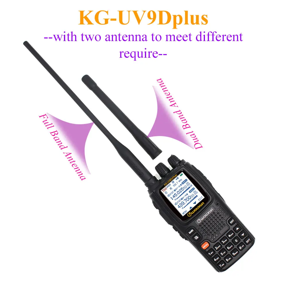 Wouxun KG-UV9D Plus UV многофункциональное радио DTMF рация 7 полос двухстороннее радио для безопасности