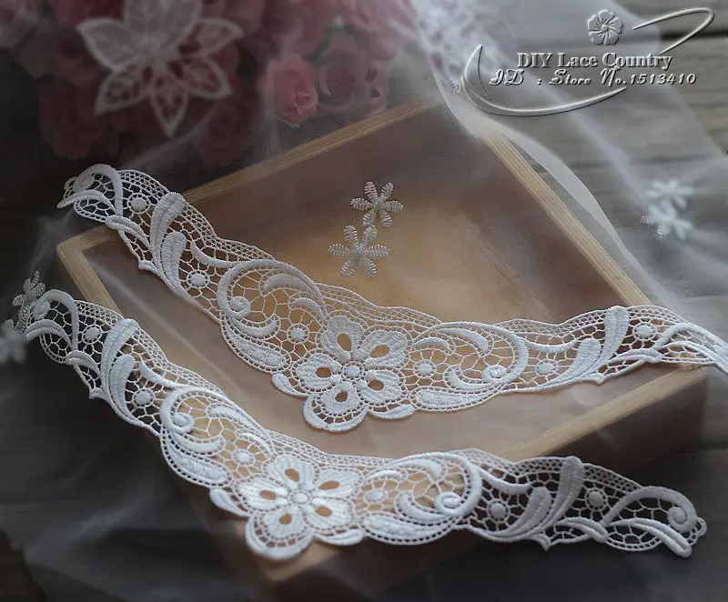 

(5pieces/lot) Off-White Sewing Floral Flower Motif Lace Applique ,Wedding Bridal Embroidery Lace patch