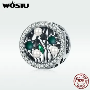 

WOSTU Original 925 Sterling Silver Flowering shrub Beads Fit Charm Bracelet Necklace Pendant For Women Wedding Jewelry DXC1094