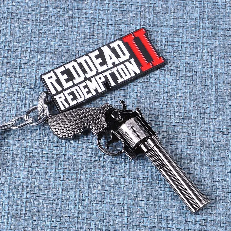 

PS4 Red Dead Redemption 2 game Gun model Keychain Zinc alloy creative charm gifts exquisite accesories props llavero porte clefs