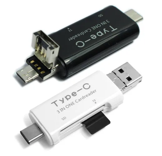 Лидер продаж! 3 в 1 Тип-C USB-MicroUSB картридер SD SDHC SDXC microSD microSDHC microSDXC Card reader