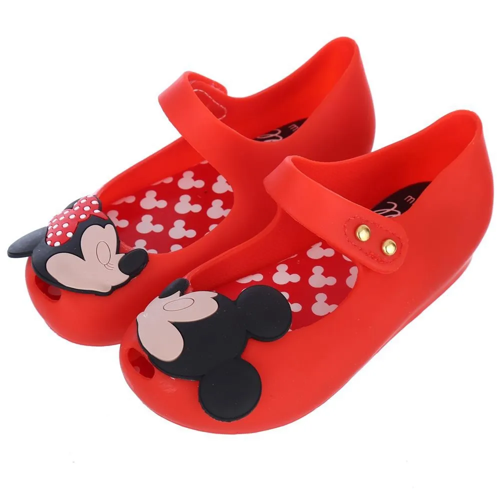 Обувь Melissa Mickey& Minnie детские сандалии для девочек прозрачная обувь Детские милые сандалии для маленьких девочек 14,5-17 см - Цвет: Красный