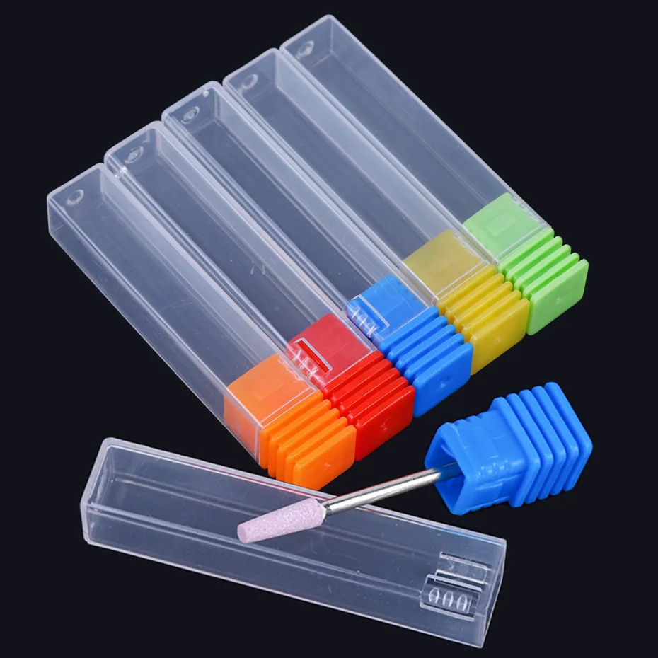 

5pcs Colorful Acrylic Nail Drill Bit Files Storage Box Display Holder Stand Container 3/32" Bits Manicure Exhibition Tool JI884