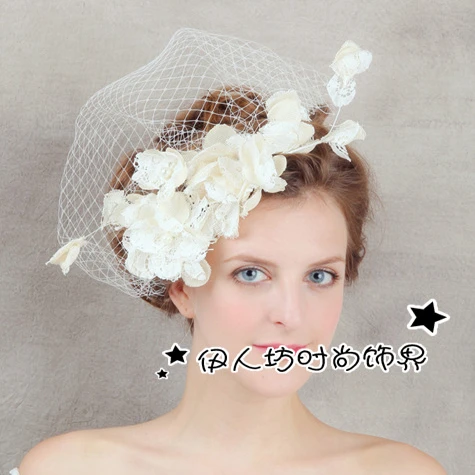 Ivory Bridal Hats Sinamay Lace Flower Fascinator Wedding Ivory Bridal Hats Sinamay Lace Flower Fascinator Wedding Guest Hat Hair Acessories