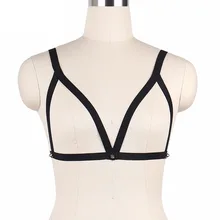 90's Готический кроп Топ без бретелек бюстгальтер Открытая грудь клетка бюстгальтер фетиш одежда бондаж белье Эротический Жгут Бюстгальтер полюс танцевальный комбинезон O0082