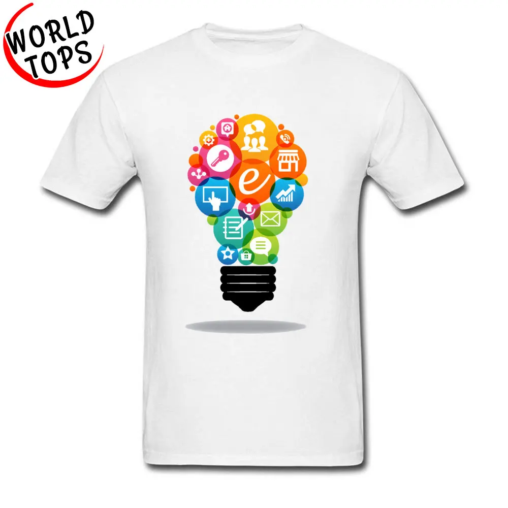 Internet Creative Bulb Image Men Tomorrowland On Queen Band Tops Classic Party Tee Shirts White Simple Style Cheap T Shirt