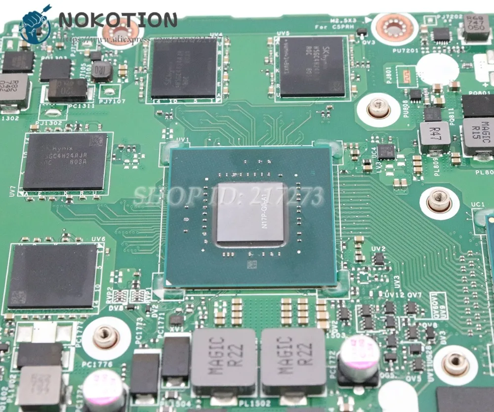 price reduction  NOKOTION Brand  For Acer A715-71G Laptop Motherboard GTX 1050 GPU SR32Q I7-7700HQ CPU DDR4 C5MMH C7