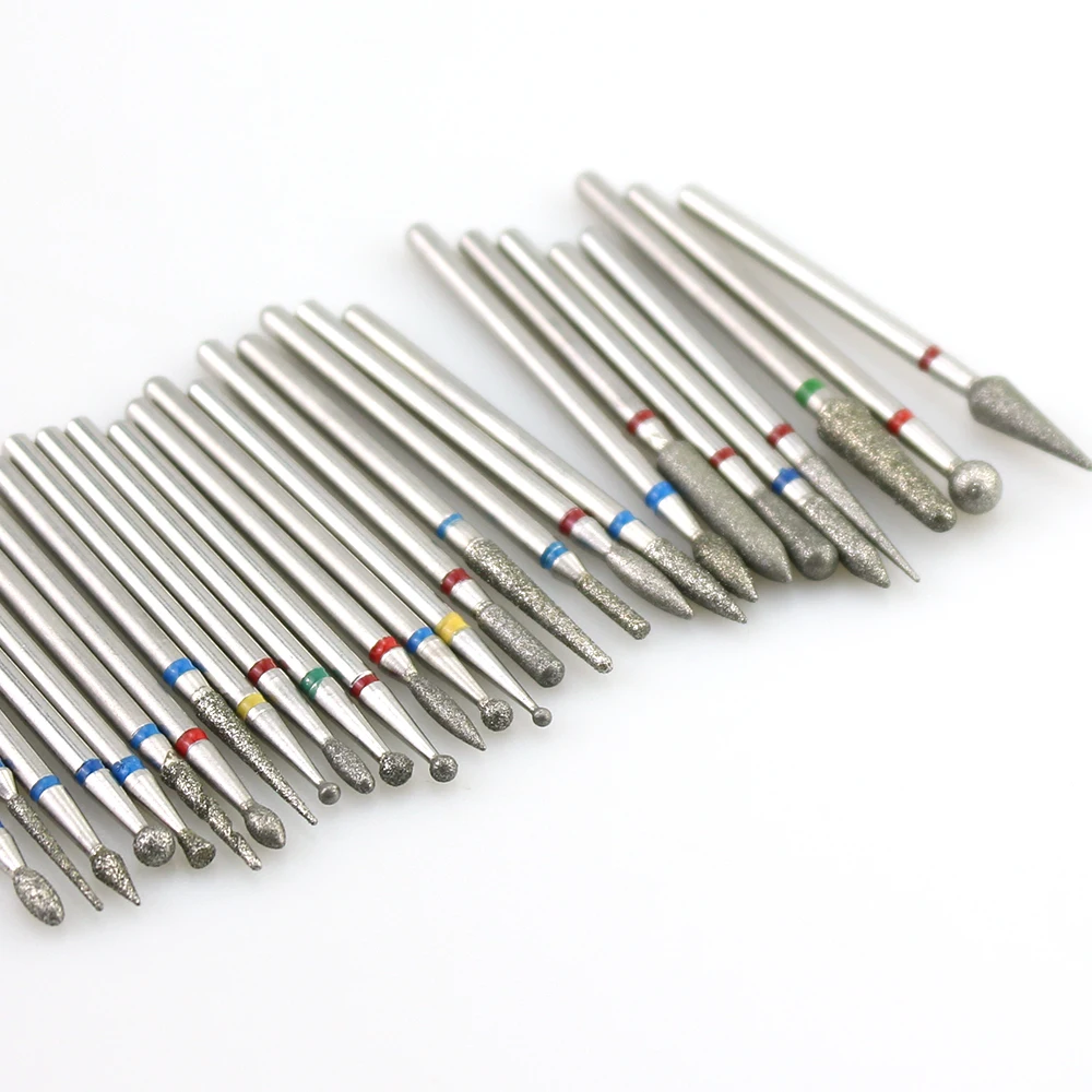 28 типов алмазных битов фреза для маникюра электрические маникюрные Файлы сверла для ногтей инструменты для снятия лака для ногтей