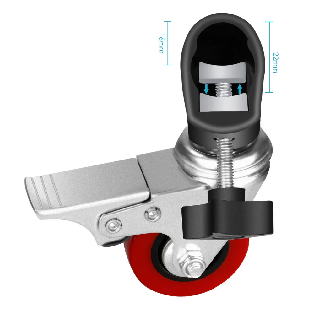 Набор профессиональных поворотных колесиков Neewer с 3 упаковками-прочная металлическая конструкция с резиновым основанием под светильник с ножкой 16-22 мм