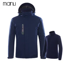 MANLI Женская Мужская зимняя внутренняя флисовая водонепроницаемая куртка для активного отдыха, спортивная теплая куртка, походная Лыжная мужская куртка