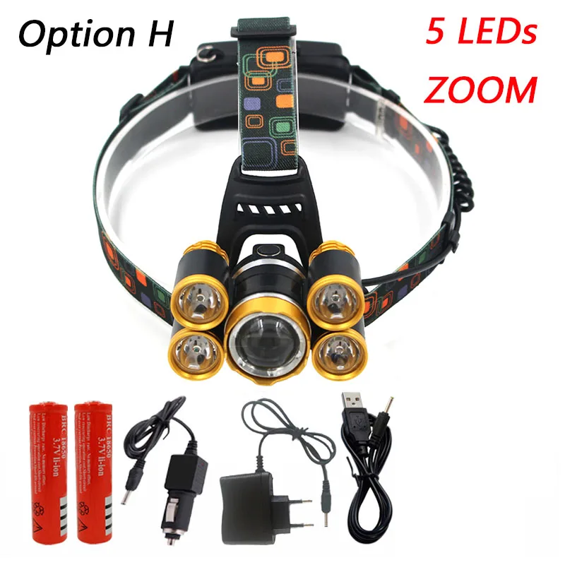 Litwod Z35 Headlight 15000 Lm headlamp CREE XML T6 LED Head Lamp Flashlight Torch head light with 18650 battery 4 mode Lanterna - Испускаемый цвет: Option H