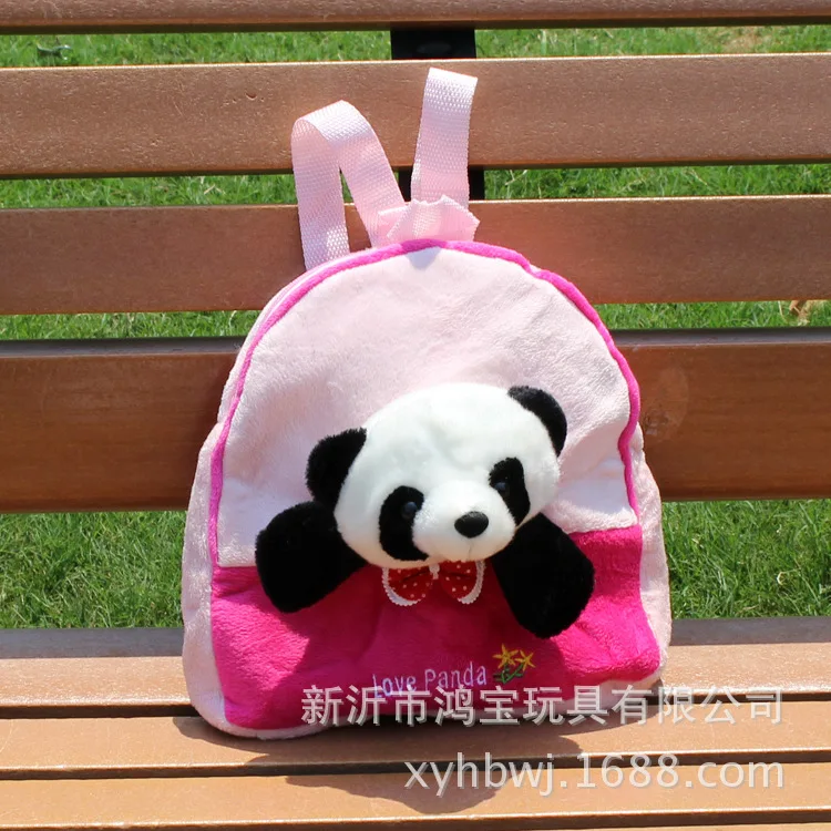 ##BUY Lovey Stuffed Animals Panda Baby Backpack Children Small Book Bag Baby Plush Doll Cartoon Bag Birthday Gift Cute Toy