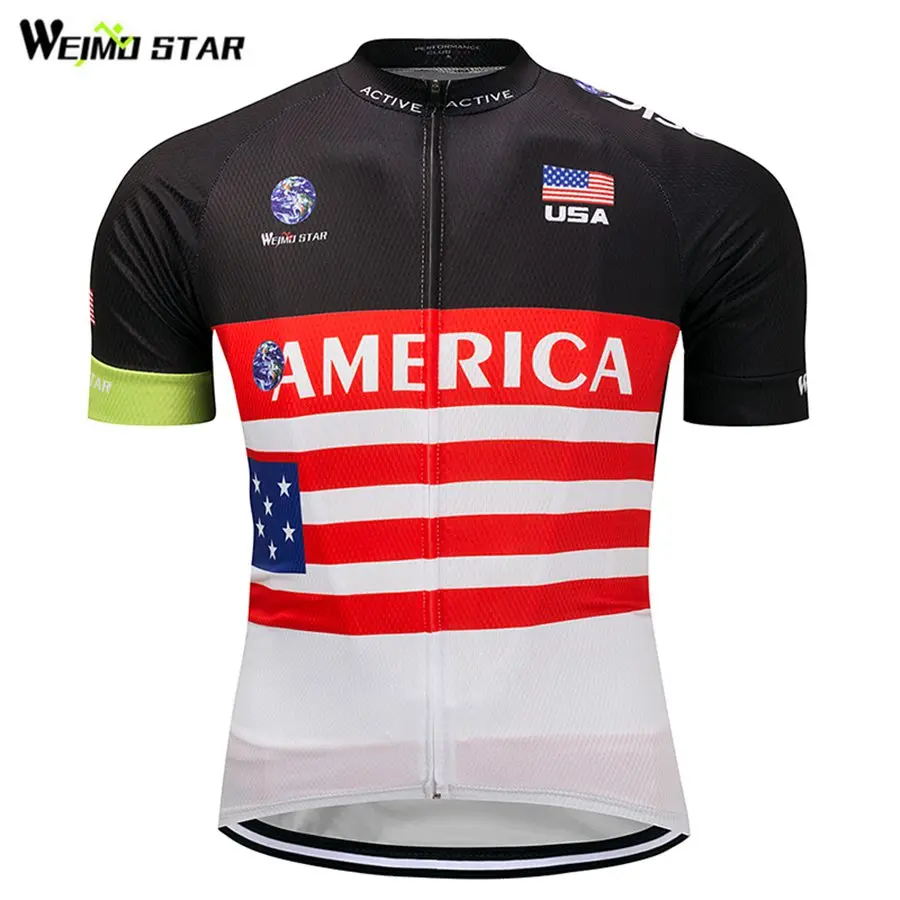 USA America Cycling Jersey WEIMOSTAR Men Bike Cycling Clothing mtb