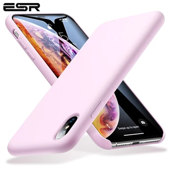 

ESR Soft Case for iPhone X XS XR XS Max Liquid Silicone Gel Rubber Soft Microfiber Cloth Lining Cushion Yippee Cover for iPhone