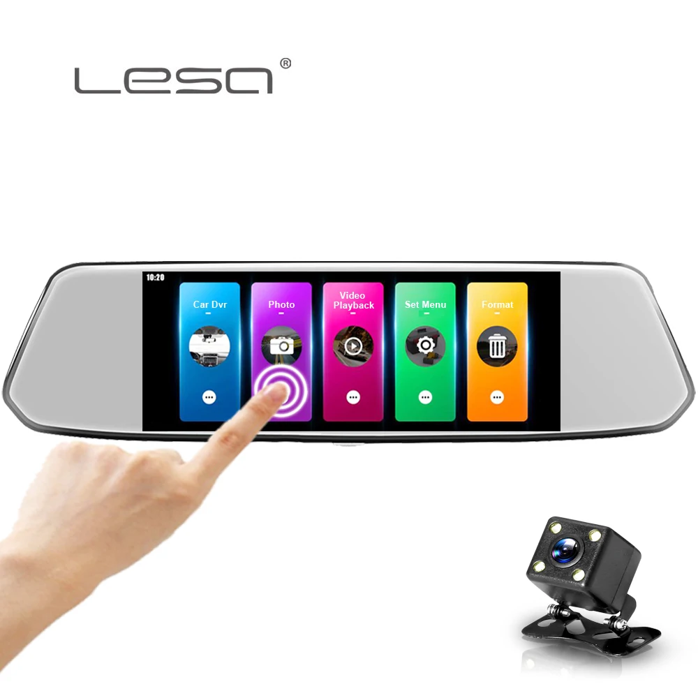 

LESA F7 Car DVR Camera ADAS Dash Cam Full HD 1080P Video Registrator Recorder RearView Back Mirror Dual Lens Russian Control