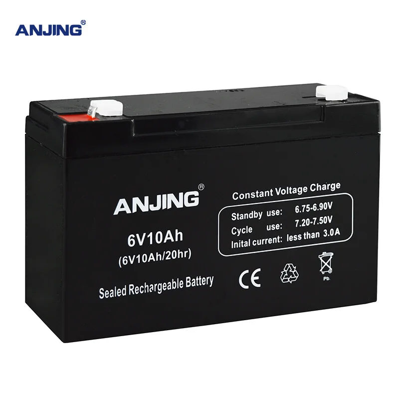 

6V 10AH battery for backup power LED diode emergency light kids toy car lead acid battery replacement maintenance