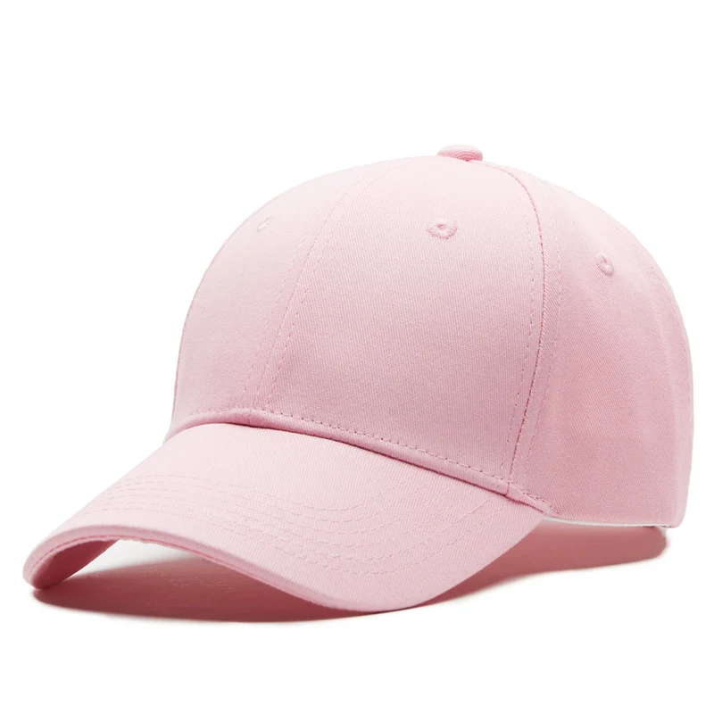 Одноцветная Женская Бейсболка Повседневная бейсболка женская кепка регулируемая 54-59 - Цвет: Pink