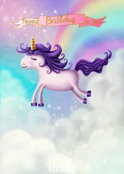 

SJOLOON cartoon unicorn photography backdrops birthday photography background picture newborn photo background for photo studio