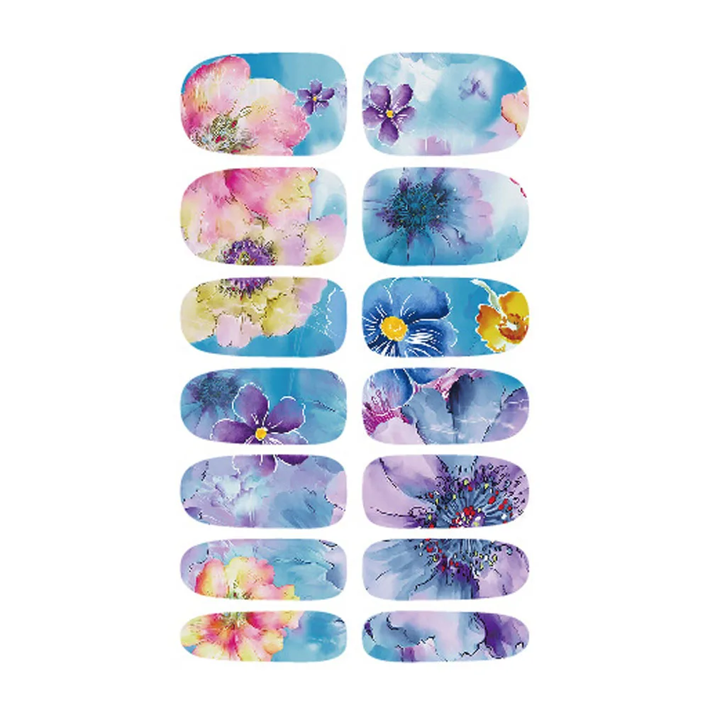 Manicure Tips Flower Image Multicolor Nail Sticker 1 Piece High Quality 