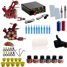 Набор приборов для татуировки 2 Пулеметы 6 цветных чернил аксессуары наборы игл ручки Перманентный макияж полный набор татуировок