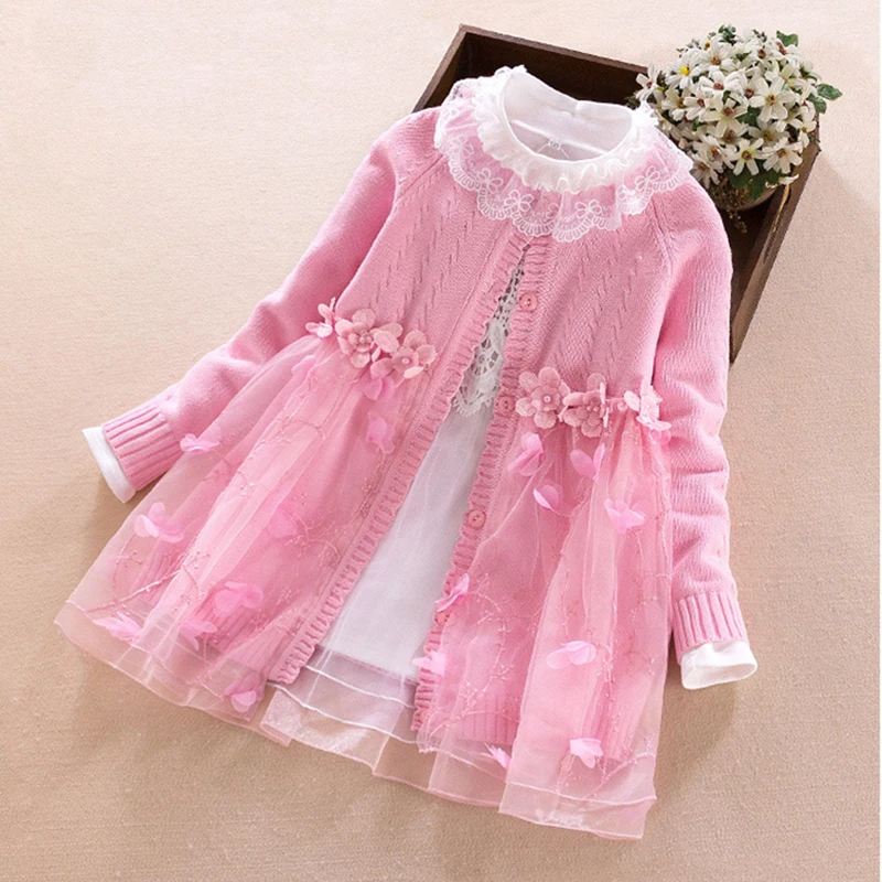 baby girl sweater dress children's sweater long sleeved girls sweater Cardigan sweater dress 2