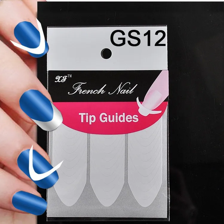 Etiqueta do Unha Cyv + Sg10 Packs Dicas Guia Manicure Francês Unha Arte Forma Franja Guias Adesivo Faça Você Mesmo Estêncil 18 Estilos - 02 03 018 100 x 17 Beleza e saúde