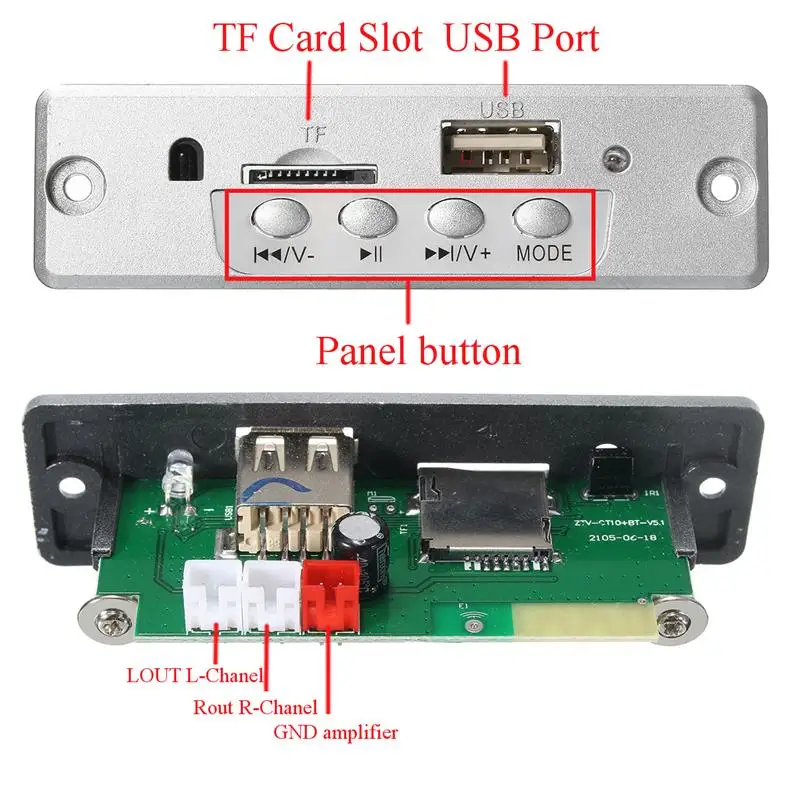 MP3 декодер плата bluetooth DAC плата беспроводной автомобильный аудио усилитель плата USB U диск порт TF слот для карт MP3 WMA WAV