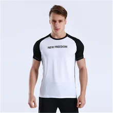 Летние гимнастическая майка спортивная футболка Для мужчин короткий рукав футболки для бодибилдинга топы тренажерный зал Crossfit футболка рубашка для пробежек Rashgard