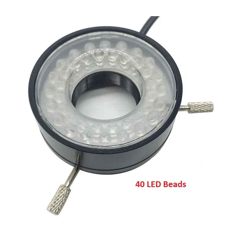 40 LED Adjustable Ring Light Source Diameter 27 mm Industrial Vision Lamp for Monocular Video Microscope Supplement Illumination