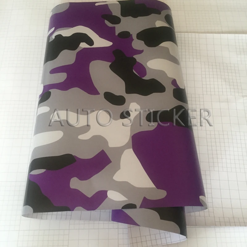 purple White snow camo vinyl wrap 2