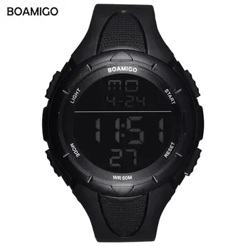 

Black Swimming Military Shock Rubber Wristwatches BOAMIGO Brand Men Sport Watches Man Fashion Casual Digital LED Watch for Gift