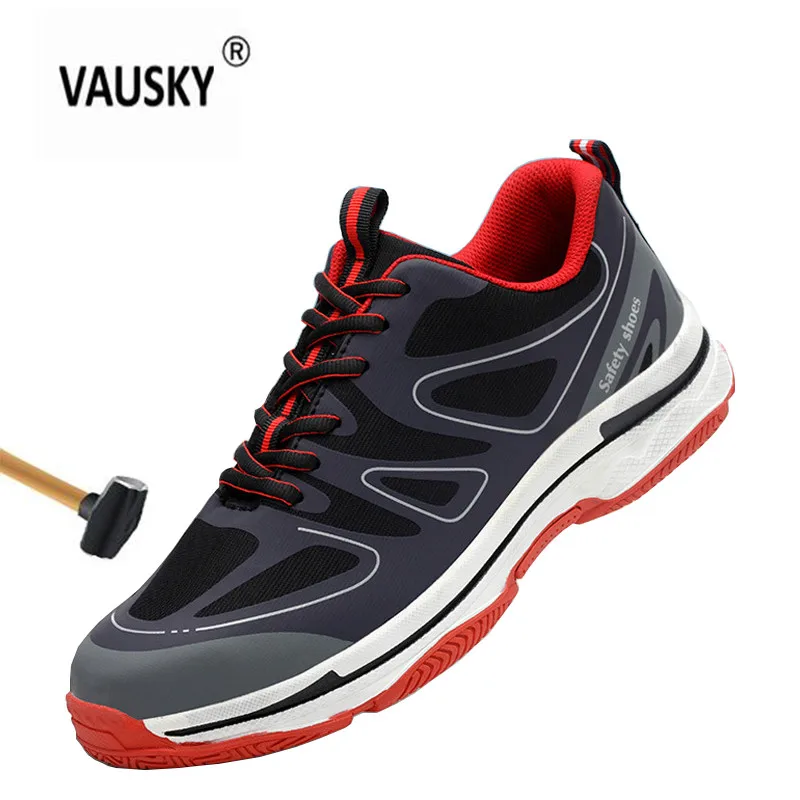 

2019 New safety shoes Fashion sneakers men's thin summer anti-mite perforated work shoes anti-electric welding sport shoes 36-46