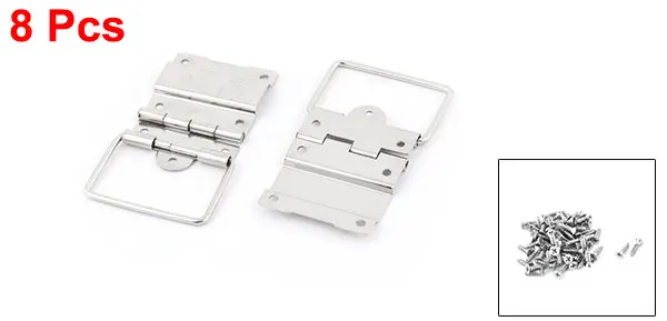 

Home Drawer Case Metal Retro Style Box Pull Handle Hinge Silver Tone 58 x 48mm 8pcs