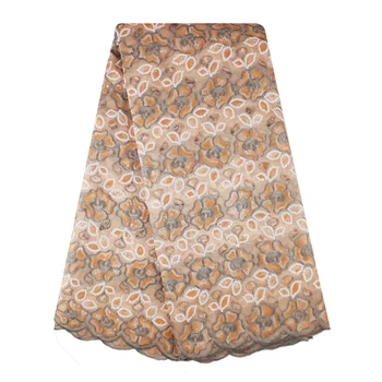 

2019 New Style Nigerian Organza Fabric Lace Peach Fabric Lace Glitter Sequins French African Fabrics Tulle For Women's Dress