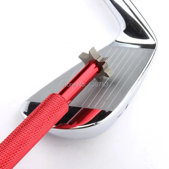 

Red Golf Iron & Wedge Club Groove Sharpener & Cleaner, U, V Square Grooves-Blades x6