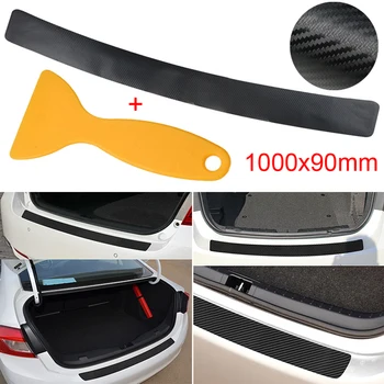 

1pc PVC Black Sticker With Scraper Carbon Fiber 1000* 90mm Accessories Parts High Quality Suitable For Most Cars
