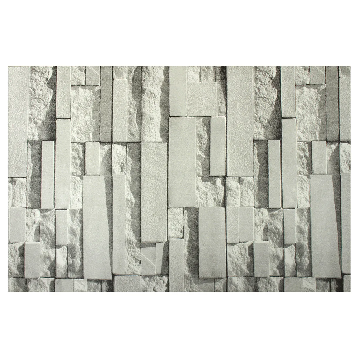 

Light Gray 3D Wall Stickers Brick Pattern Textured Non woven Wallpaper Sticker TV Background Room Home Bedroom Decor 0.53*10m