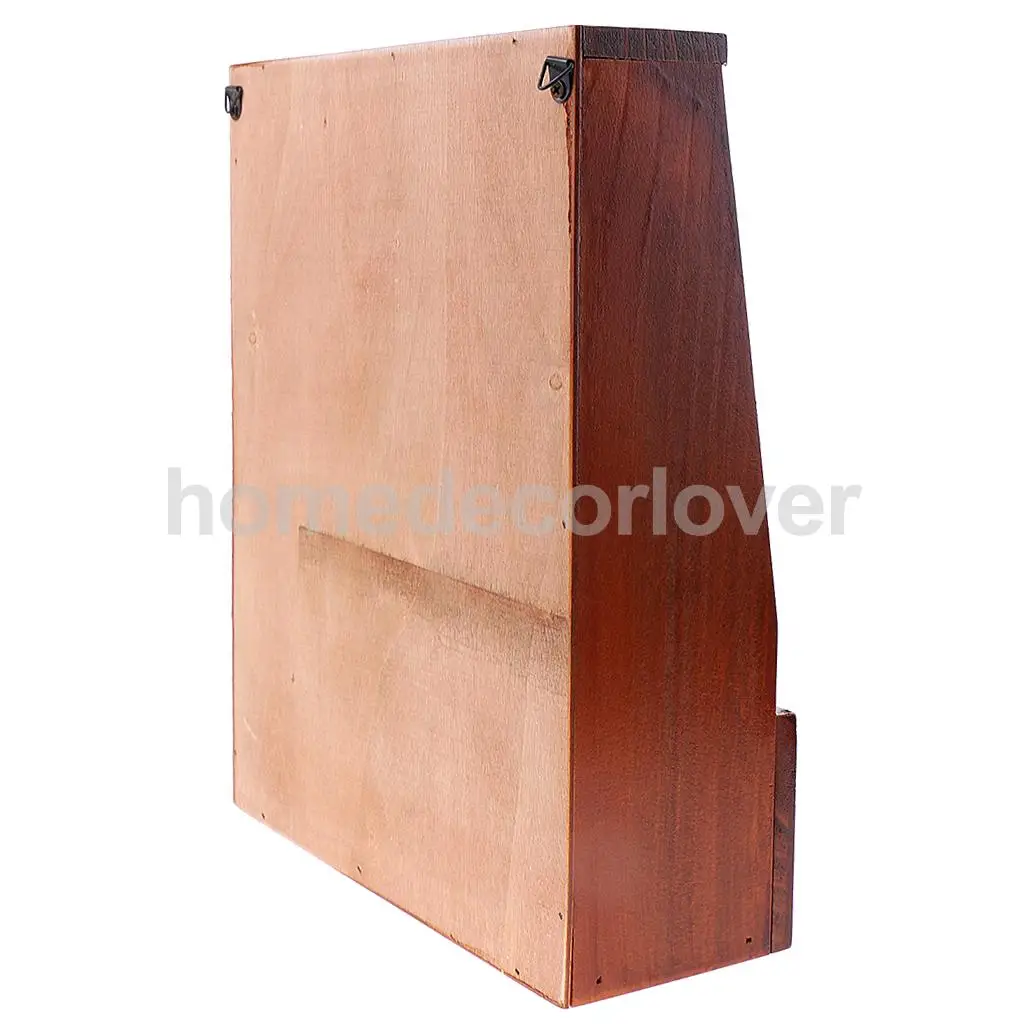 Retro Wall Mount Key Rack Storage Box Shelf Wooden Cabinet Cubby Letter Mail Holder Case