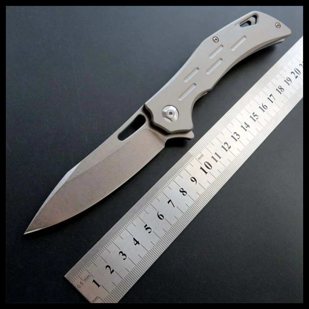 

ZZSQ EF334 Outdoor Folding Knives EDC Camping Tool D2 Steel Blade Titanium Handle Survival Hand Knife Outdoor folding knife