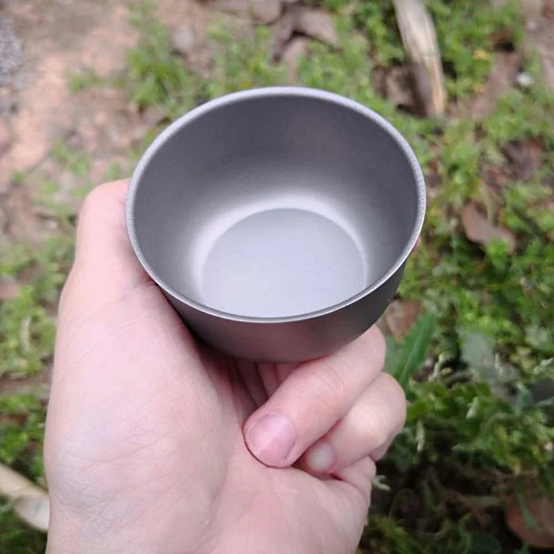 

Outdoor Camping Pot Cooking Picnic Round Cup Applicable Handiness Titanium Cup Titanium Water Mug Cup