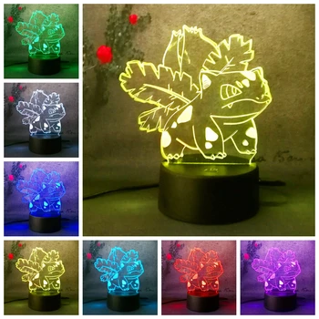 

Children lamparas de mesa infantil Toy Gift Pokemon 7 Colors 3D Anime Animal Frog LED Night Light Table Lamp Pokeball Xmas Gift