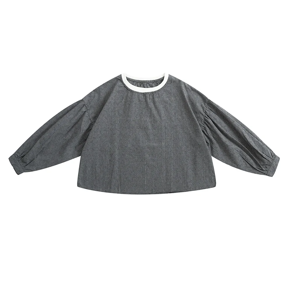 

Spring 2018 Women Blouses Cotton Waffle Crew Collar Three Quarter Sleeve Ladies Short Shirt Tops High Quality Summer Grey Shirts