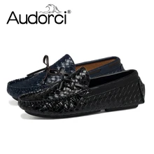 Audorci/брендовая мужская повседневная обувь; модная обувь в горошек; мужские лоферы из замши; Мокасины без застежки; мужская обувь на плоской подошве; Мужская обувь для вождения