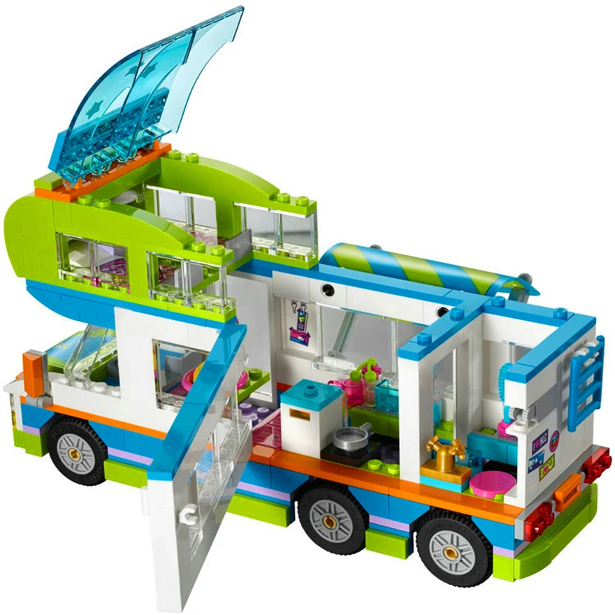 Good Friends Girl Series Outing Camper Bus Compatible LegoINGly Friends Building Blocks Bricks Toys Children Christmas Gifts