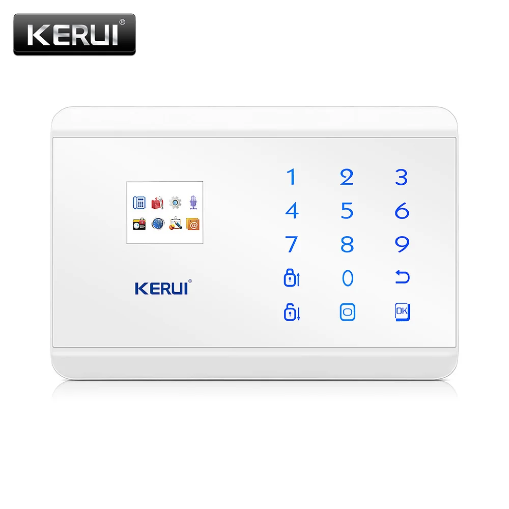 Домашняя охранная сигнализация KERUI 8218G белая черная с центральной панелью Android IOS