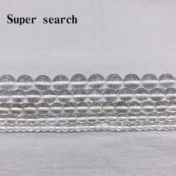 

Natural Rock Crystal Beads White Round Strand Beads 4-14MM Transparent Quartz Fit DIY Bracelet Beads For jewelry Making